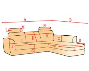 別注 ソファーカバー オーダーメイド Ｌ字型 ヘッドレスト付き 座って左側カウチタイプ 画像