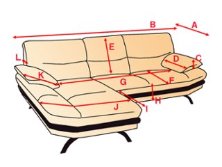 オーダーメイド ソファーカバー  L字型 座って右側 カウチ ブランド 画像