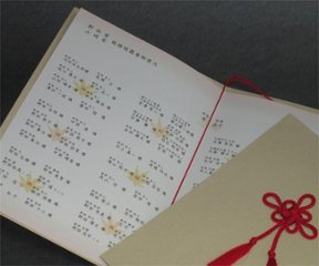 吉祥結び<朱紐>【手作り】席次表セット画像