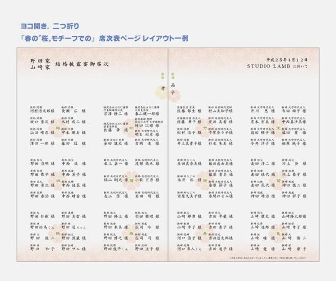 吉祥結び<朱紐>【手作り】席次表セット画像