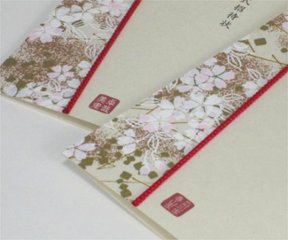 友禅和紙＜白桜＞【手作り】招待状セット画像