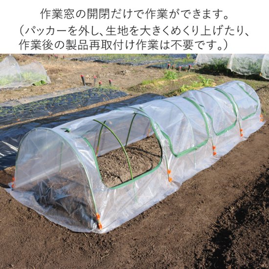 ビニールハウス　 菜園用らくらく保温カバー4M（作業窓4カ所）画像