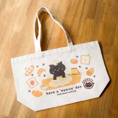 猫のパン屋さんトートバッグの画像