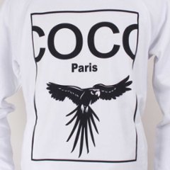 NOCOMMENTPARIS ノーコメントパリ フランス ホワイト パーカー プルオーバー プリント COCO 【国内正規品】画像