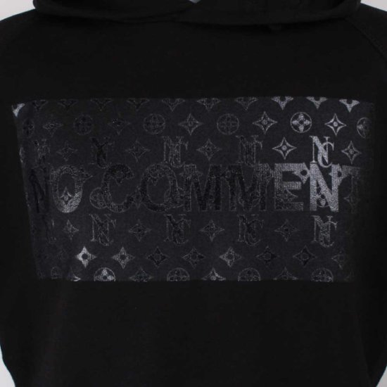 NOCOMMENTPARIS ノーコメントパリ フランス  ブラック パーカー プルオーバー プリントblack mono logo【国内正規品】画像