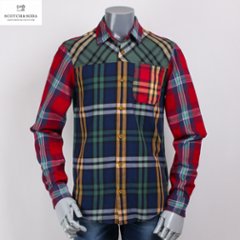 SCOTCH&SODA スコッチ アンド ソーダ  シャツ 切り返し ミックス チェック画像