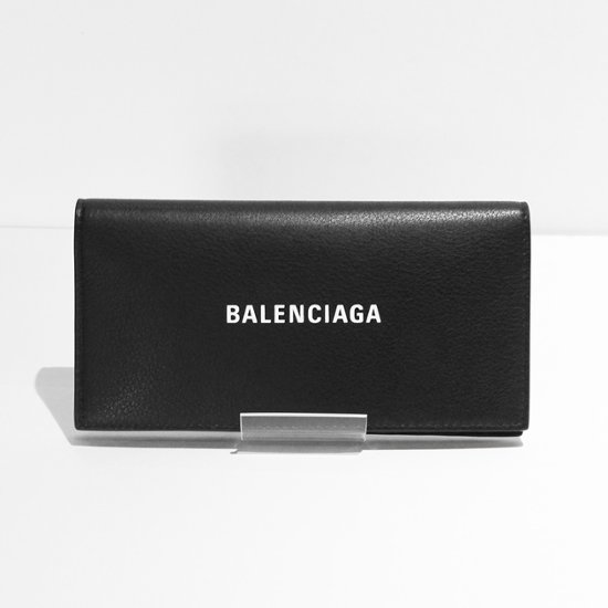 BALENCIAGA バレンシアガ 財布 二つ折り長財布 531522 DLQHN 1060 ブラック レザー メンズ財布画像