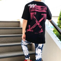 Off-White オフホワイト STENCIL  SLIM T-SHIRT TEE ブラック 半T画像