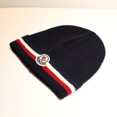 MONCLER モンクレール ニットキャップ ワッペン トリコロール ニットキャップ ネイビー 742の画像