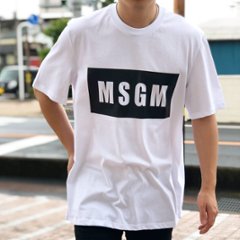 MSGM エムエスジーエム 半袖Tシャツ メンズ ボックスロゴ ホワイト 2640MM67 の画像