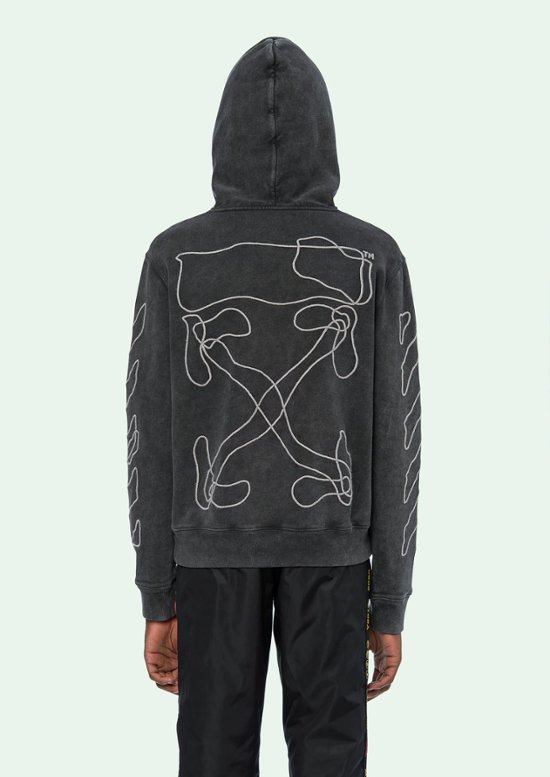 Off-White オフホワイト ABSTRACT ARROWS HOODIE グレー パーカー画像