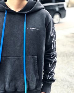 Off-White オフホワイト ABSTRACT ARROWS HOODIE グレー パーカー画像