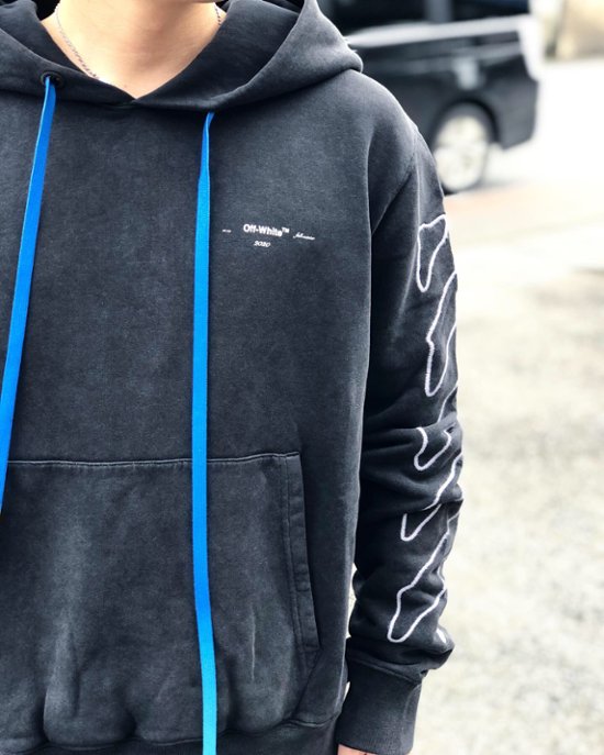 Off-White オフホワイト ABSTRACT ARROWS HOODIE グレー パーカー画像