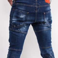 DSQUARED2 ディースクエアード ジーンズ TIDY BIKER JEAN  ブルー ダメージ加工 ペインティング S74LB0594画像