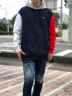 TOMMYJEANS トミージーンズ パーカー ネイビー ホワイト レッド トリコロール 【国内正規品】画像