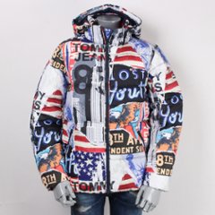 TOMMYJEANS トミージーンズ 中綿 ブルゾン プリント ダウン 【国内正規品】の画像