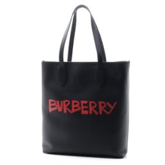 BURBERRY バーバリー トートバッグ ブラック レザー メンズ 4074300 目玉商品 ラスト1点画像