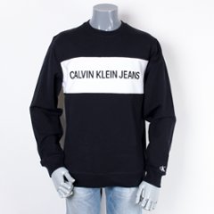 CALVIN KLEIN JEANS カルバンクラインジーンズ CK クルーネック スウェット ブラックの画像