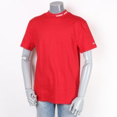 TOMMYJEANS トミージーンズロゴハイネック Tシャツ レッドの画像