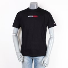 TOMMYJEANS トミージーンズ エンブロイダリーボックスロゴTシャツ ブラックの画像