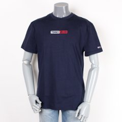 TOMMYJEANS トミージーンズ エンブロイダリーボックスロゴTシャツ ネイビー画像