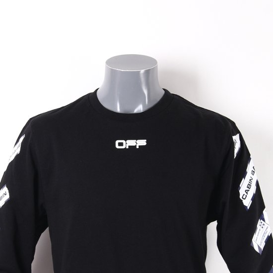 Off-White オフホワイト ブラック エアポート ロング スリーブ T シャツ画像