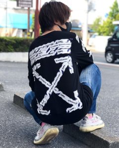 Off-White オフホワイト ブラック エアポート ロング スリーブ T シャツ画像