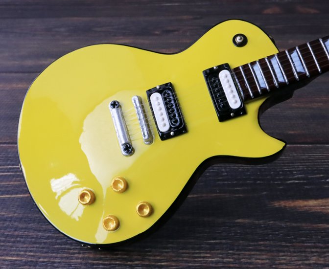 Musical Story Artist motif 1/4 ミニチュア 楽器 ギター Canary Yellow レスポール画像