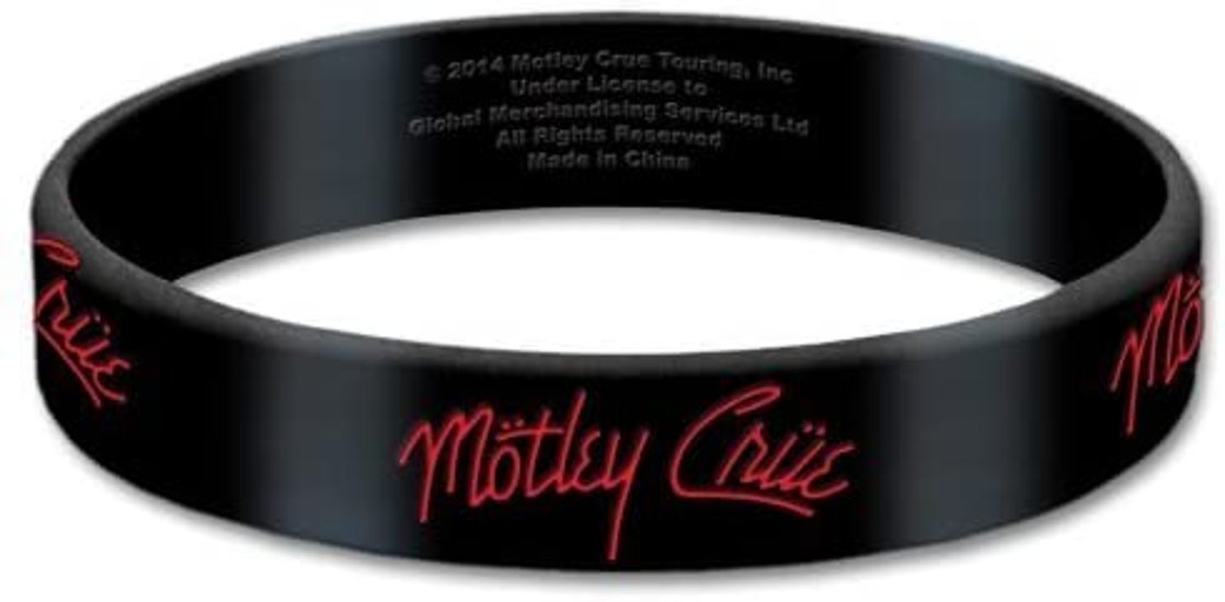 MOTLEY CRUE モトリークルー オフィシャル ロゴ ラバー ブレス バンド グッズ アクセサリー画像