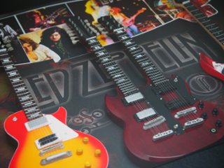 レッドツェッペリン LED ZEPPELIN ミニチュア楽器 ギター 卓上 壁掛け 額装 額縁 セット画像