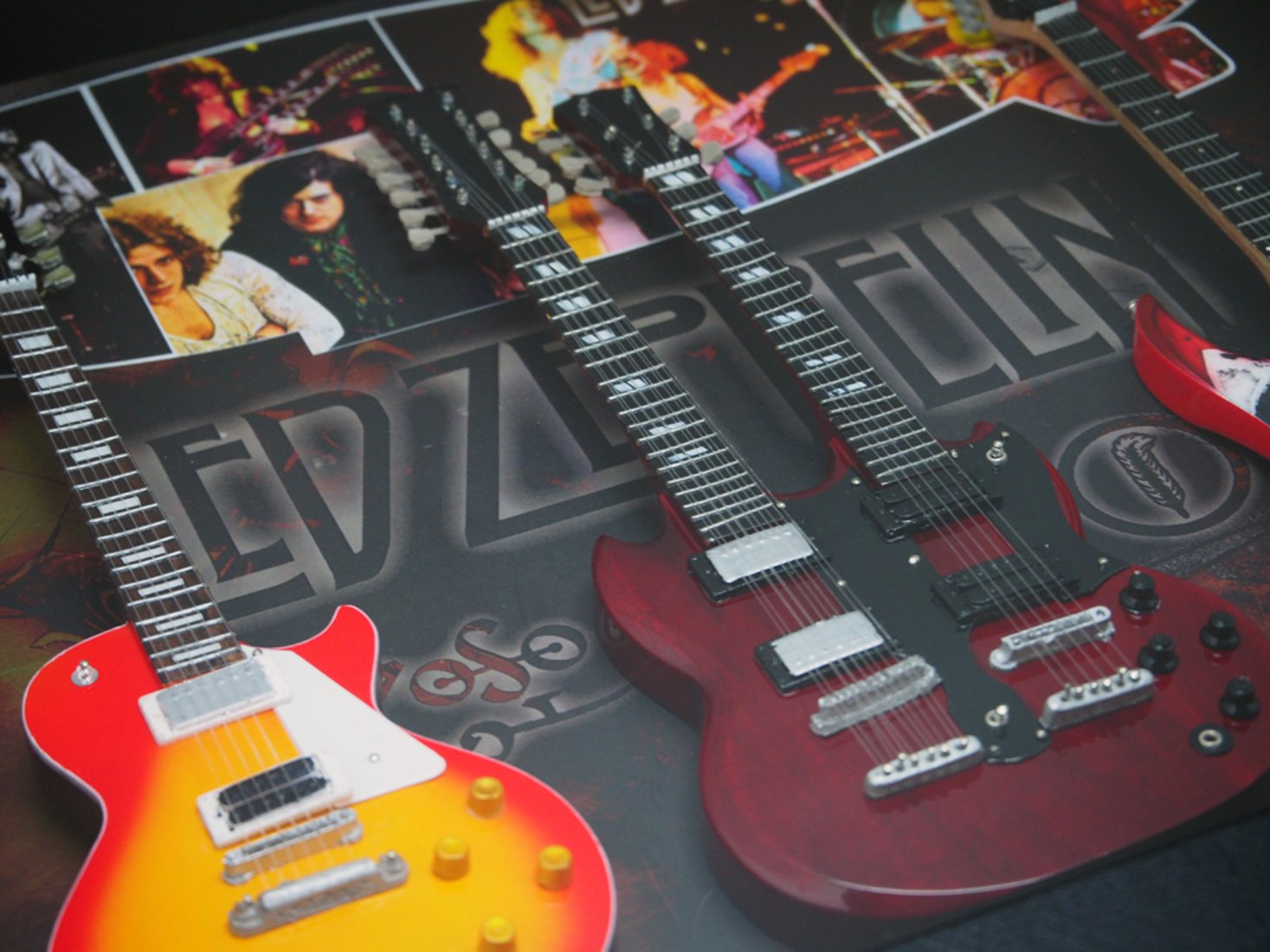 レッドツェッペリン LED ZEPPELIN ミニチュア楽器 ギター 卓上 壁掛け 