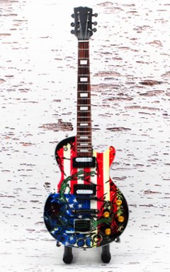 E-Model 1/4 ミニチュア 楽器 ギターガンズ アンド ローゼス レスポール アメリカ国旗の画像