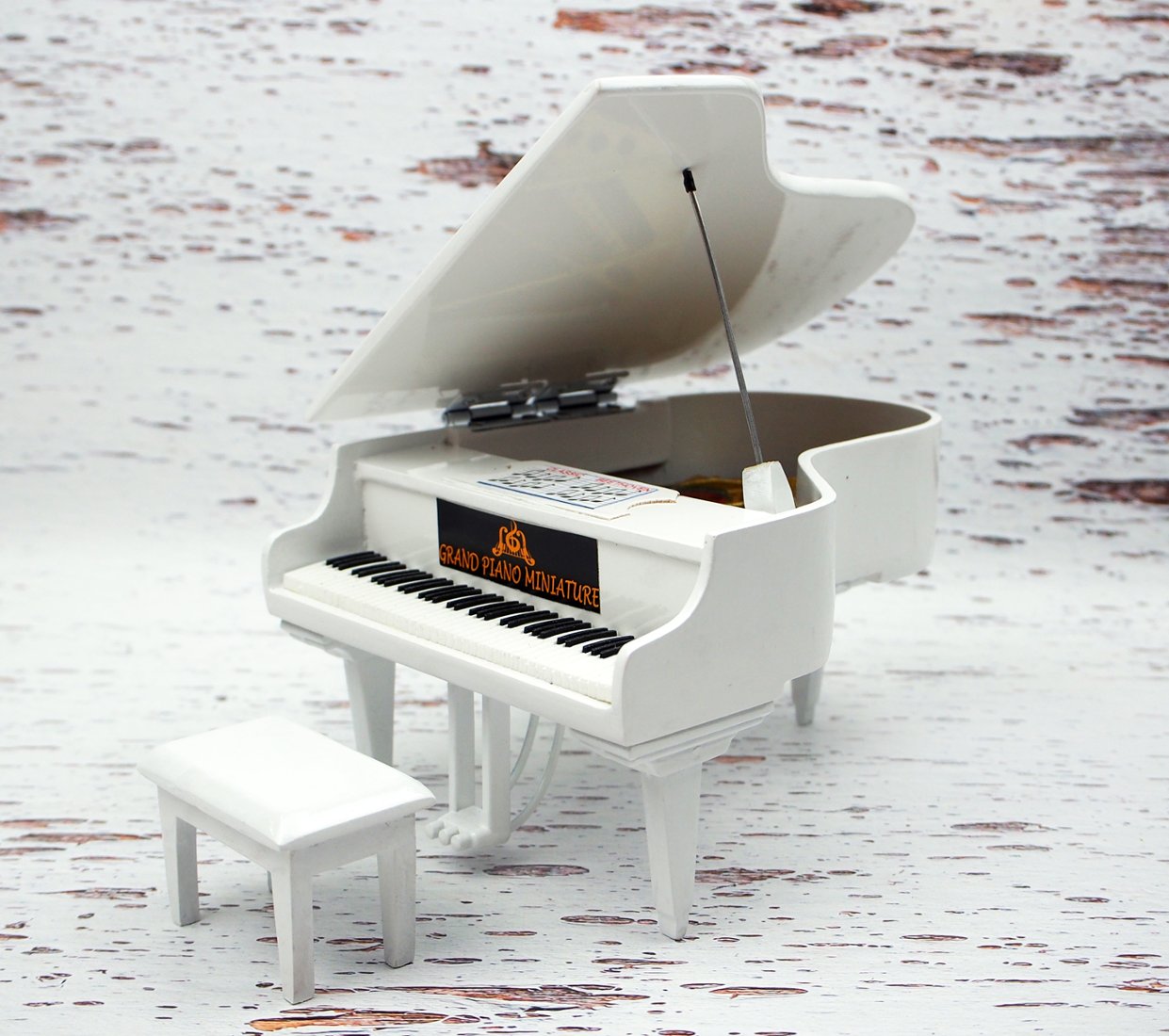 Musical Story ミニチュア 楽器 グランドピアノ ホワイト｜創作品 