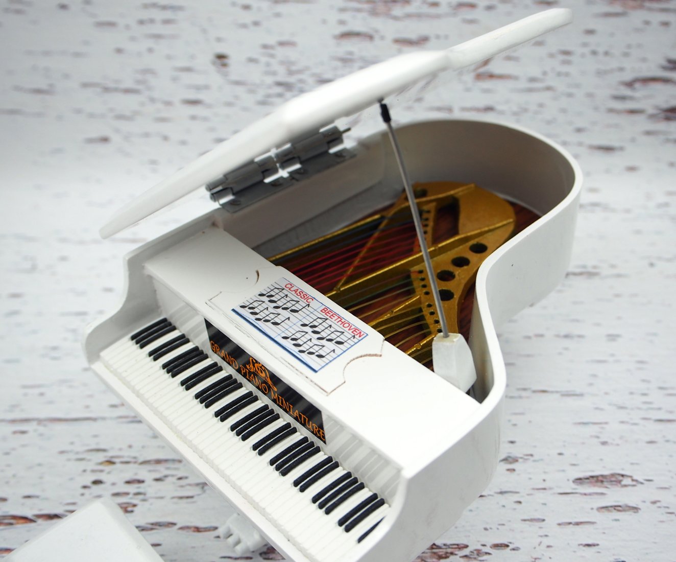 Musical Story ミニチュア 楽器 グランドピアノ ホワイト｜創作品 