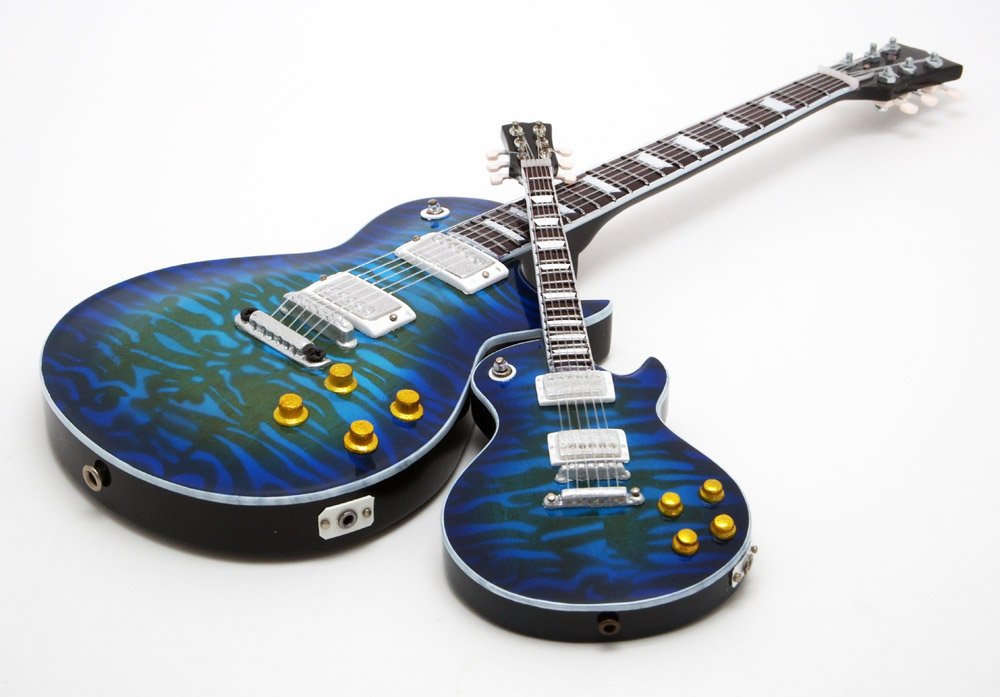 Musical Story 1/6 15cm ミニチュア ギター 楽器 レスポール ブルー