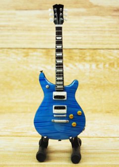 Musical Story Artist motif 1/6 15cm ミニチュア ギター 楽器 Double Cutaway Aqua Blueの画像