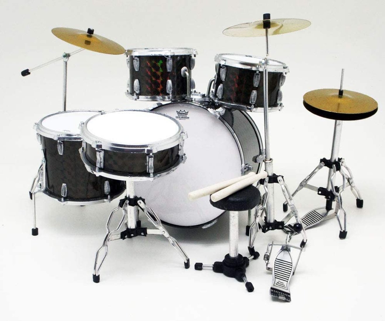 Musical Story 1/6 ミニチュア ドラム フィギュア 楽器 ブラック｜創作 