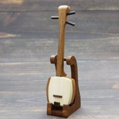 ミニチュア 和楽器 1/6 スケール 三味線 専用スタンド付き の画像