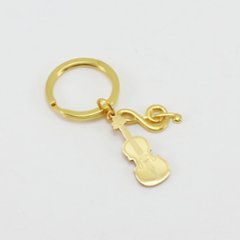 ミニチュア 楽器 バイオリン キーホルダー ゴールドの画像