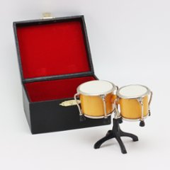 ミニチュア 楽器 ボンゴ 専用ケース付きの画像