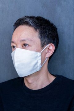 【抗菌防臭加工】国産ダブルガーゼ不織布フィルターポケット付き立体マスク（ノーズワイヤーなし）アイスグレー画像