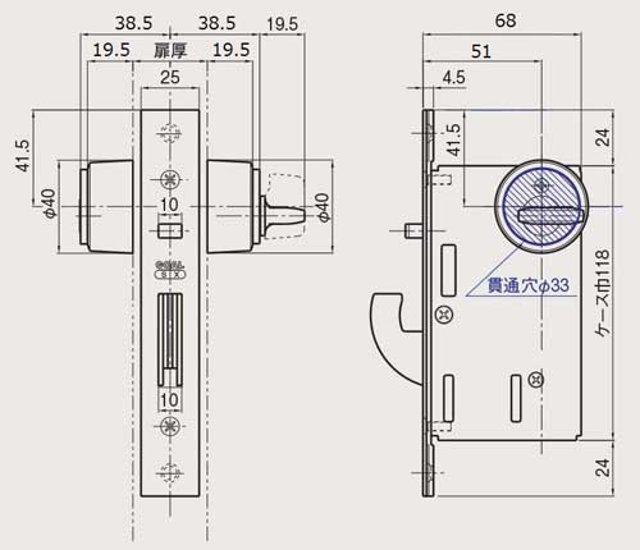 ゴール ＧＯＡＬ 引戸鎌錠 Ｐ−ＳＸ−５ ＬＸ型サムターン 玄関錠 バックセット５１ｍｍ 扉厚２９−４３ｍｍ画像