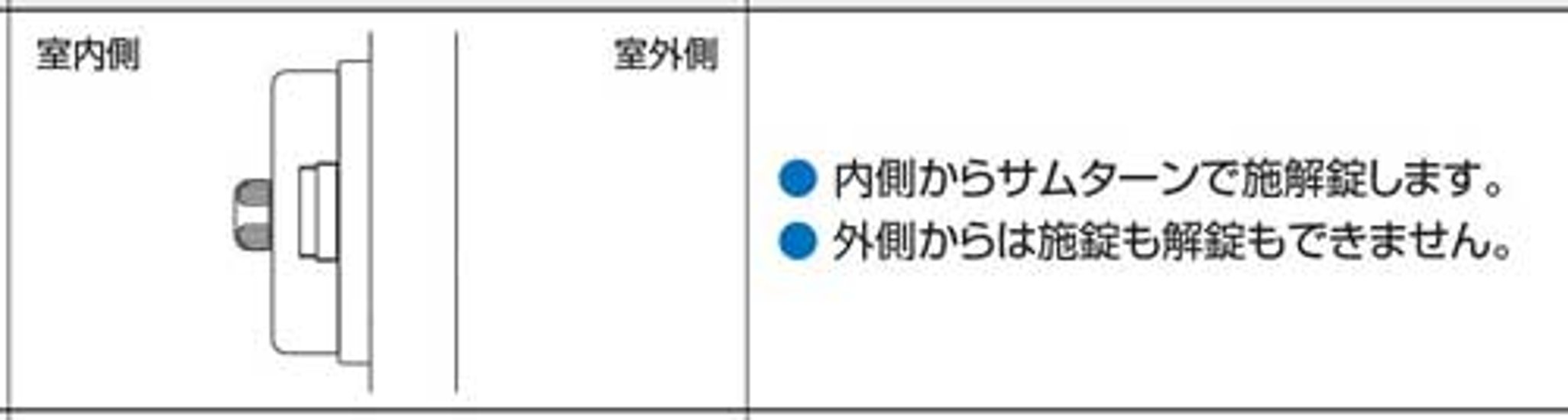 ゴール ＧＯＡＬ 面付本締錠 ＭＤ−３ 内側サムターンのみ画像