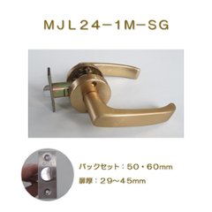 ゲート ＧＡＴＥ レバーハンドル ＭＪレバー ＭＪＬ−２４−１Ｍ−ＳＧ 空錠 サテンゴールド バックセット５０ｍｍ・６０ｍｍの画像