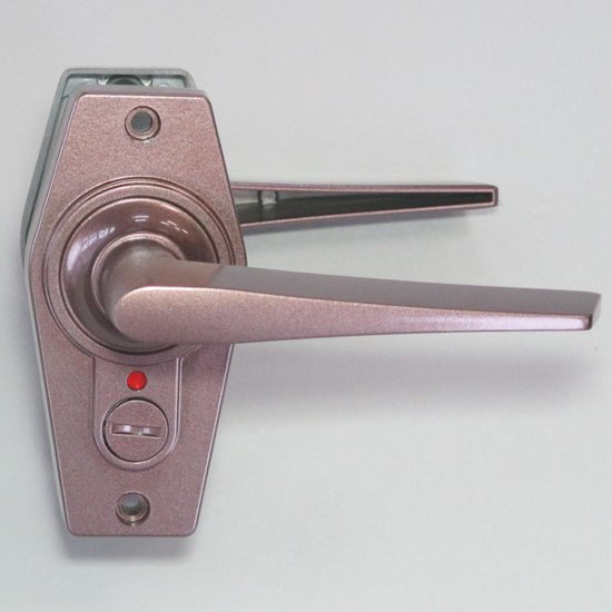 川口技研 ＧＩＫＥＮ レバーハンドル ホームレバー ＨＬ−４ＣＢ 表示錠 塗装ブラウン バックセット３５ｍｍ・５０ｍｍ・６０ｍｍ画像