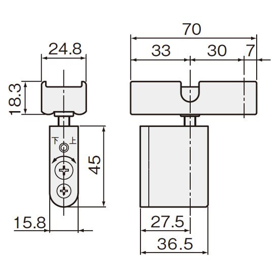 アトムリビンテック　ＡＴＯＭ　ＨＲ－２５０Ｎ　上部吊元固定ブロック画像