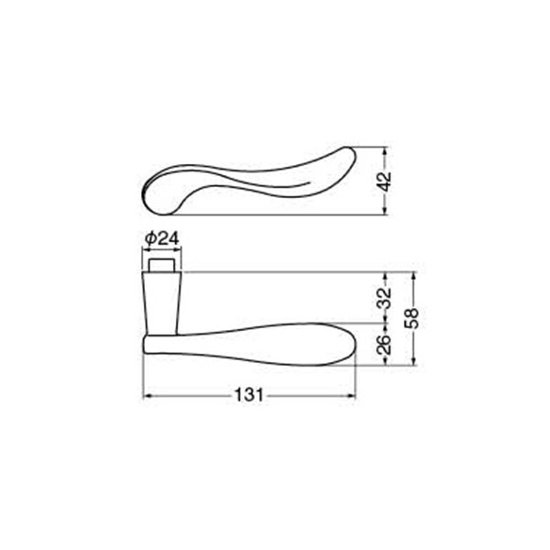 ＷＢ白熊印 シロクマ レバーハンドル フォンテーヌ ＳＬ−３１５−Ｒ−ＧＣ シルバー塗装 丸座付 ＬＸ 玄関錠画像