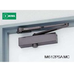 美和ロック ＭＩＷＡ ドアクローザー Ｍ６１２ＰＳＡ メタリックチャコール（ＭＣ）パラレル型ストップ付Ａ型ブラケットの画像