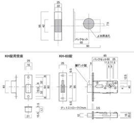 長沢製作所 古代 装飾玄関錠 ニュープレジデント ３０１ サムラッチ錠 標準扉厚３０〜４０mm　２３００６ＧＢ画像