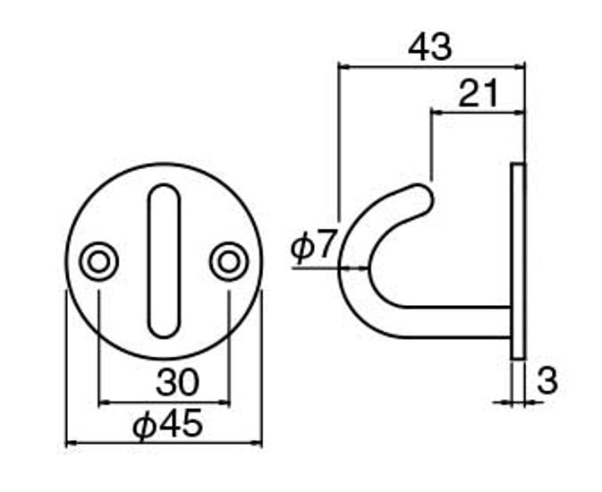 シロクマ 白熊 ＳＴ－２６７ ステン丸座フックＵ形 ソフトミラー画像